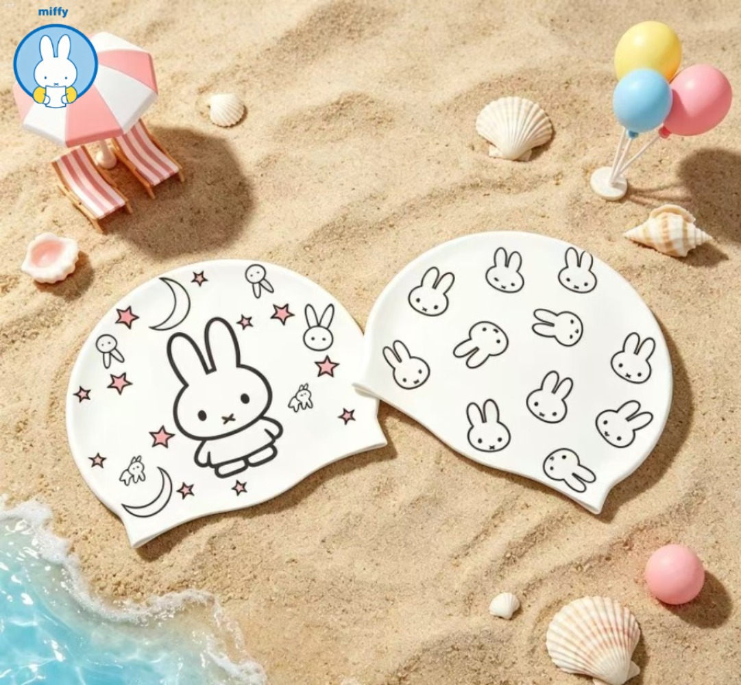 Swim Cap Silicone - Kawaii Miffy Yeni Sevimli Silikon Yüzme