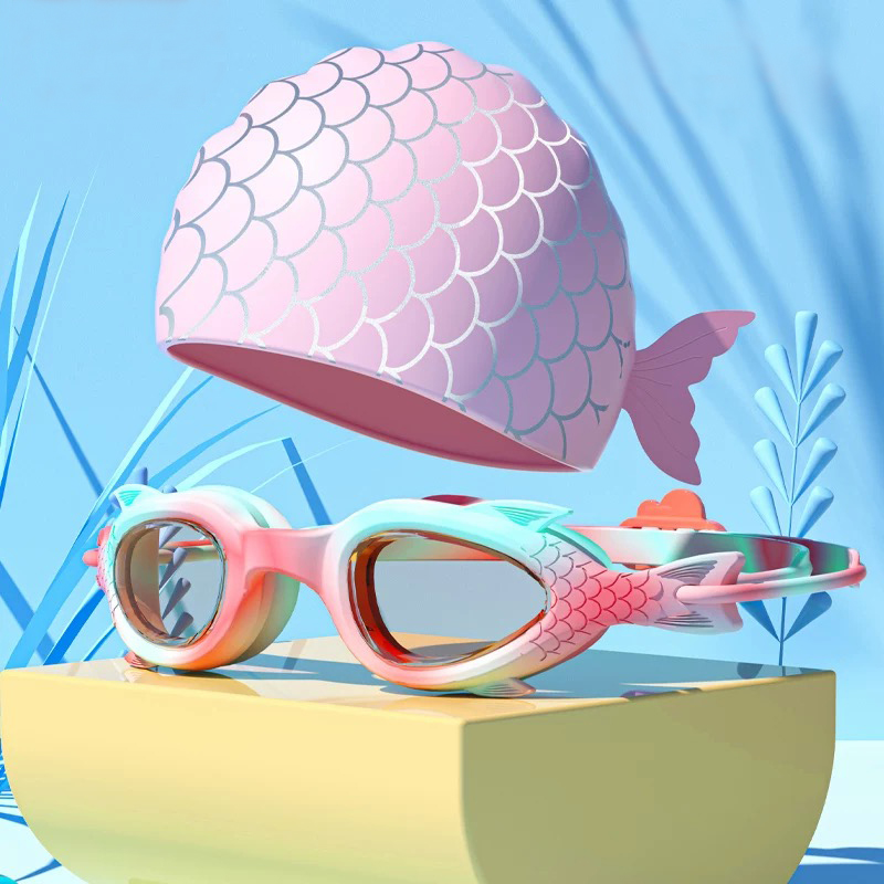 Swim Cap Silicone - Çocuk Yüzme Gözlükleri; Su Geçirmez ve
